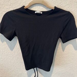 Reformation Black Ribbed Women's Top